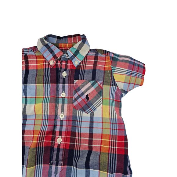 Size 6m Polo Ralph Lauren Boys Collared Romper With Snap Closure - Picture 2 of 4